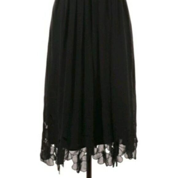 Antonio Melani Slip Sheer Floral Applique Scalloped Fit & Flare Midi Dress Sz 6 - Picture 8 of 14